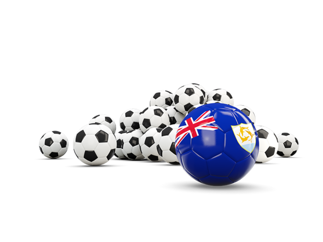 Flag in front of footballs. Download flag icon of Anguilla at PNG format