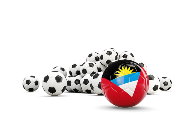 Flag in front of footballs. Download flag icon of Antigua and Barbuda at PNG format