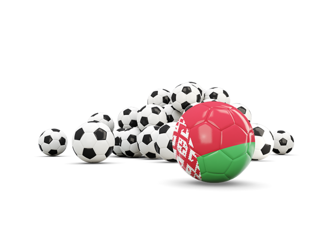 Flag in front of footballs. Download flag icon of Belarus at PNG format