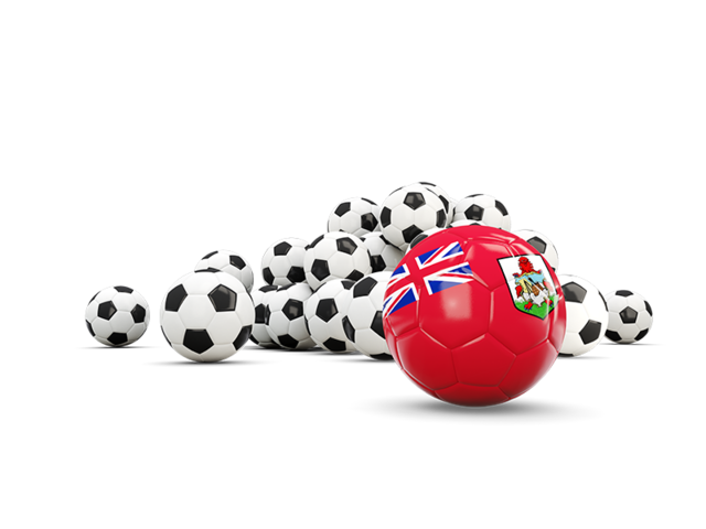 Flag in front of footballs. Download flag icon of Bermuda at PNG format