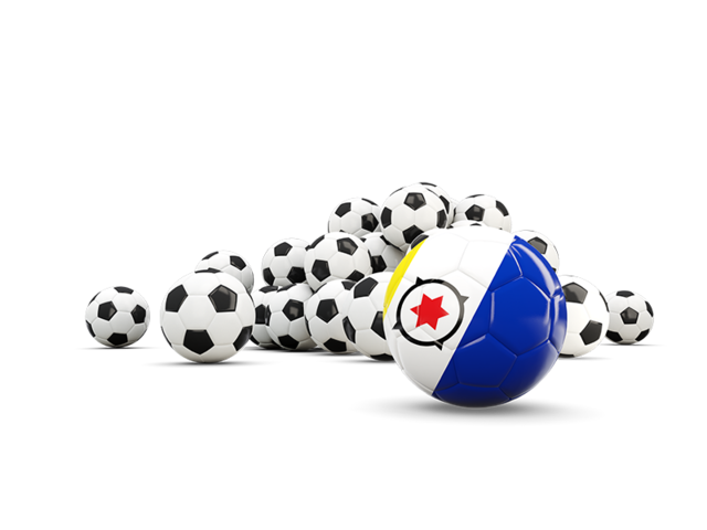 Flag in front of footballs. Download flag icon of Bonaire at PNG format