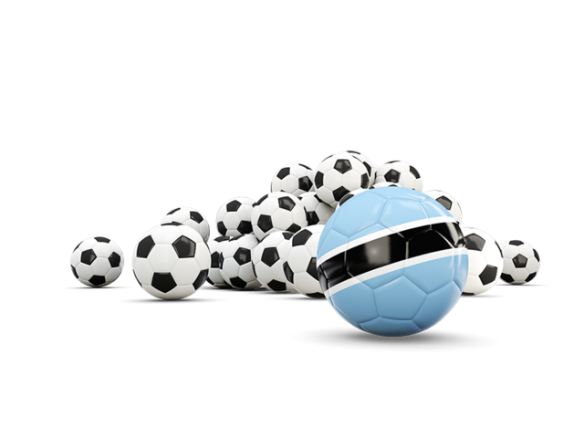 Flag in front of footballs. Download flag icon of Botswana at PNG format