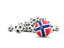 Bouvet Island. Flag in front of footballs. Download icon.