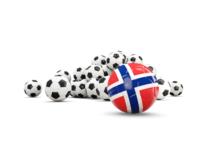 Flag in front of footballs. Download flag icon of Bouvet Island at PNG format