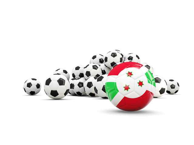 Flag in front of footballs. Download flag icon of Burundi at PNG format