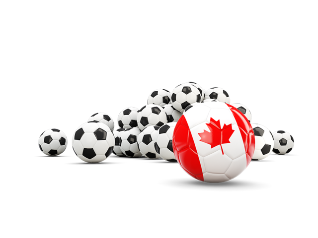 Flag in front of footballs. Download flag icon of Canada at PNG format