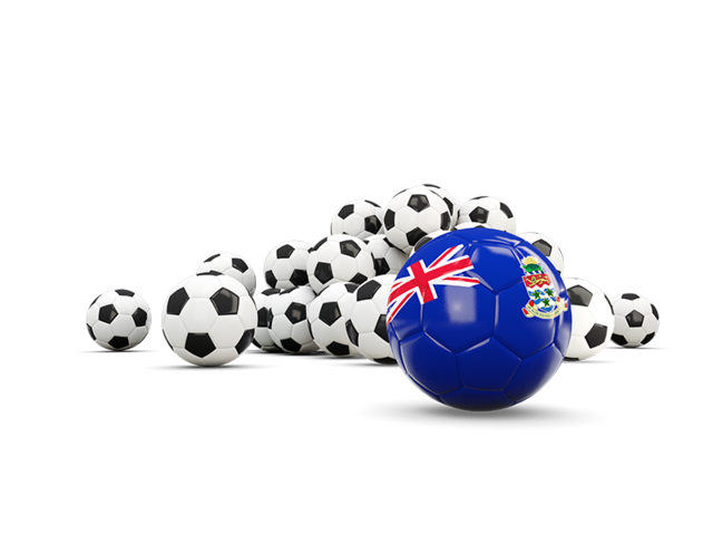 Flag in front of footballs. Download flag icon of Cayman Islands at PNG format