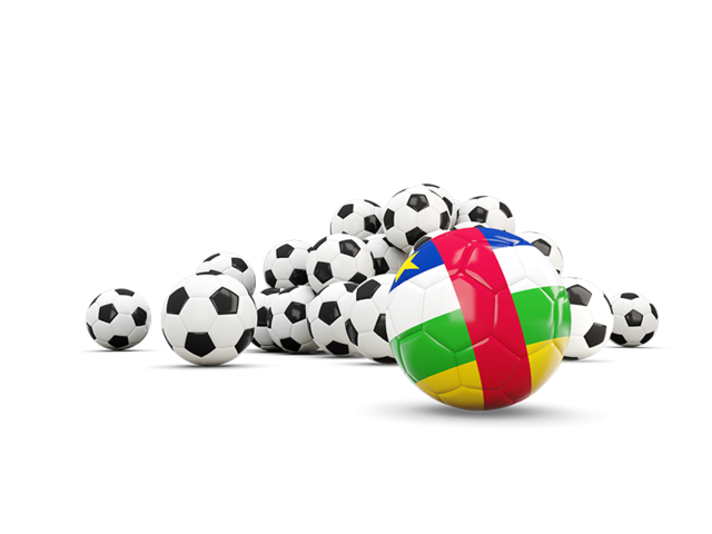 Flag in front of footballs. Download flag icon of Central African Republic at PNG format