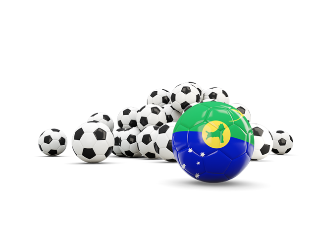Flag in front of footballs. Download flag icon of Christmas Island at PNG format