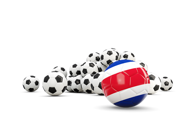 Flag in front of footballs. Download flag icon of Costa Rica at PNG format