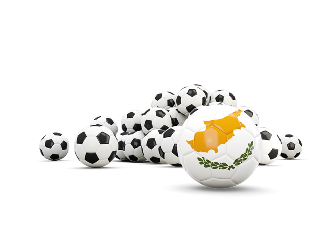 Flag in front of footballs. Download flag icon of Cyprus at PNG format