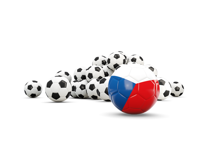 Flag in front of footballs. Download flag icon of Czech Republic at PNG format