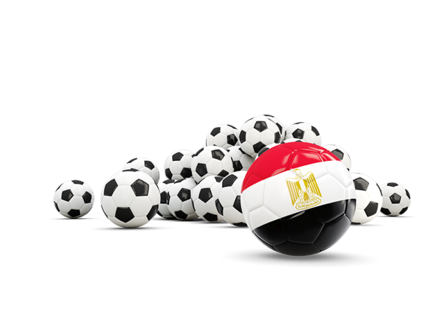 Flag in front of footballs. Download flag icon of Egypt at PNG format