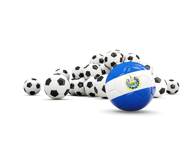 Flag in front of footballs. Download flag icon of El Salvador at PNG format