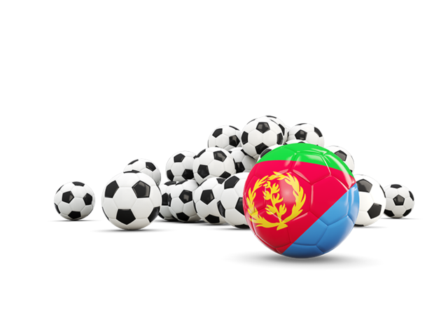 Flag in front of footballs. Download flag icon of Eritrea at PNG format