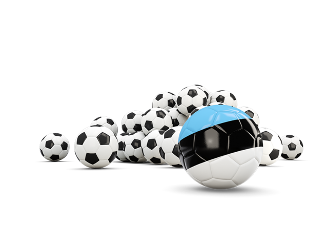 Flag in front of footballs. Download flag icon of Estonia at PNG format