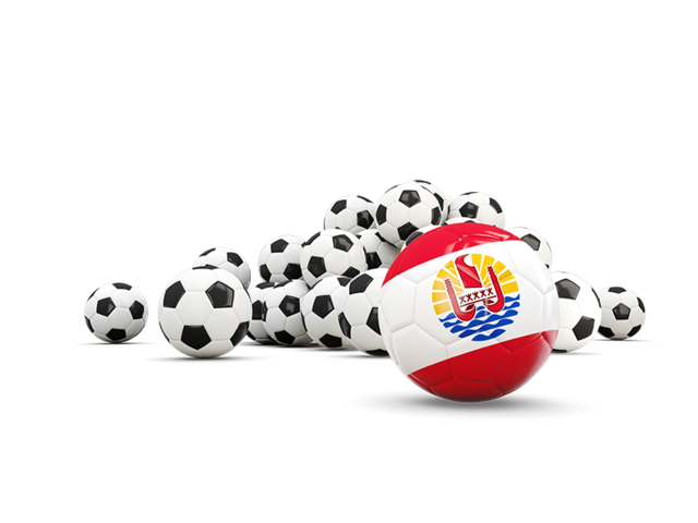 Flag in front of footballs. Download flag icon of French Polynesia at PNG format