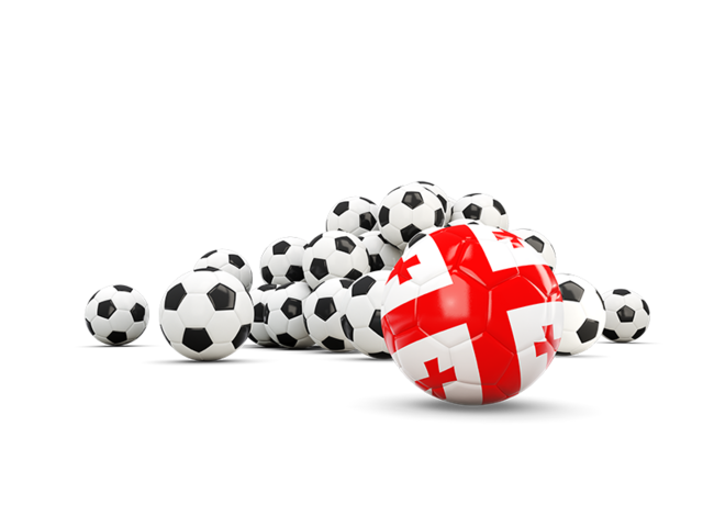 Flag in front of footballs. Download flag icon of Georgia at PNG format