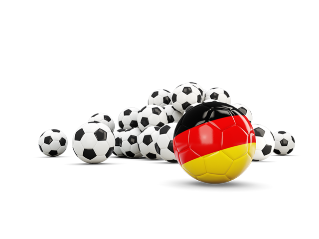 Flag in front of footballs. Download flag icon of Germany at PNG format