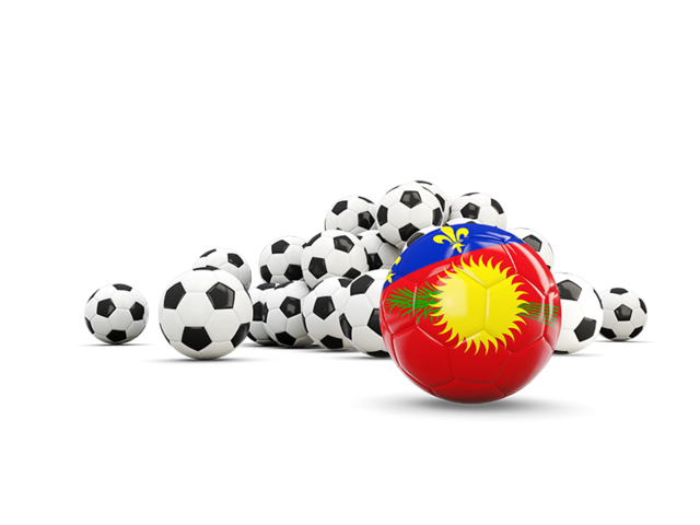 Flag in front of footballs. Download flag icon of Guadeloupe at PNG format