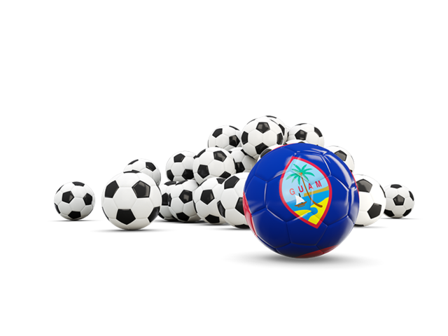 Flag in front of footballs. Download flag icon of Guam at PNG format