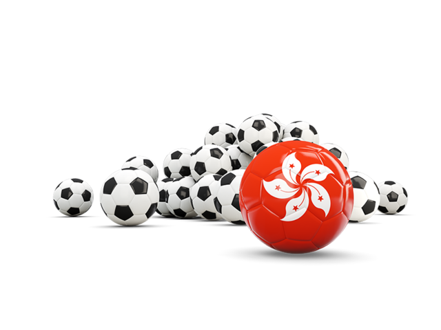 Flag in front of footballs. Download flag icon of Hong Kong at PNG format