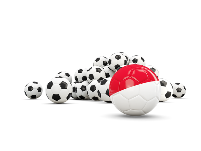 Flag in front of footballs. Download flag icon of Indonesia at PNG format