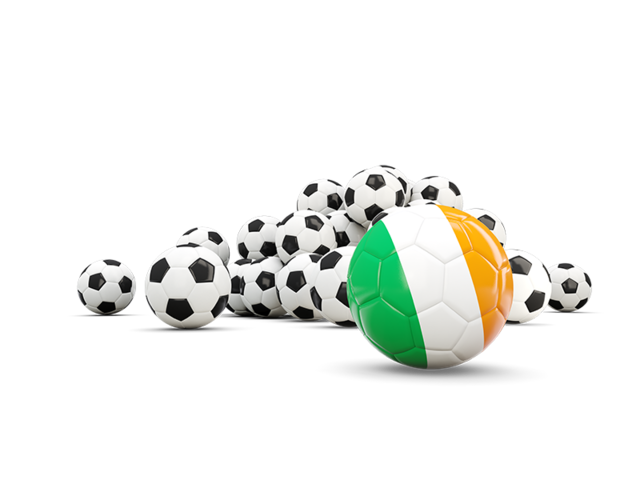 Flag in front of footballs. Download flag icon of Ireland at PNG format