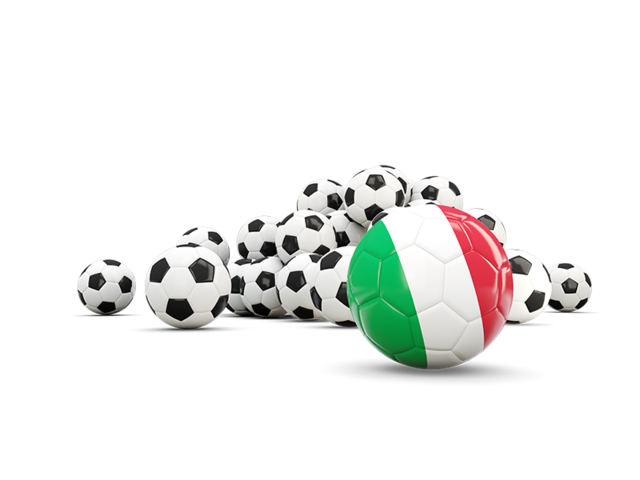 Flag in front of footballs. Download flag icon of Italy at PNG format