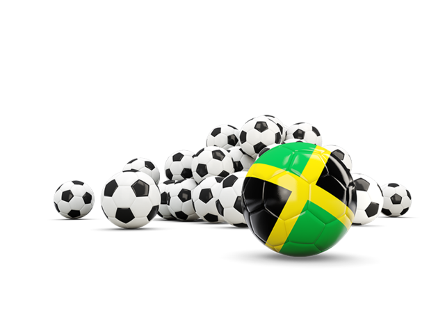 Flag in front of footballs. Download flag icon of Jamaica at PNG format