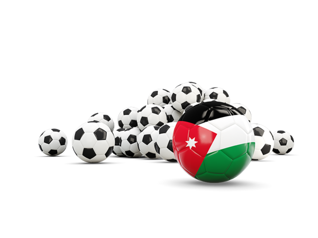 Flag in front of footballs. Download flag icon of Jordan at PNG format