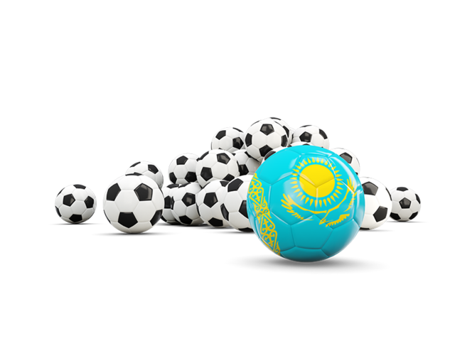 Flag in front of footballs. Download flag icon of Kazakhstan at PNG format