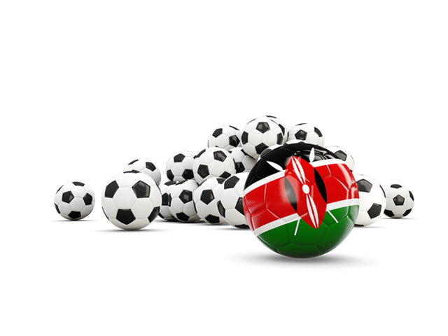 Flag in front of footballs. Download flag icon of Kenya at PNG format