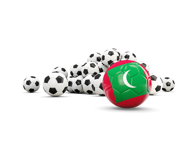 Flag in front of footballs. Download flag icon of Maldives at PNG format