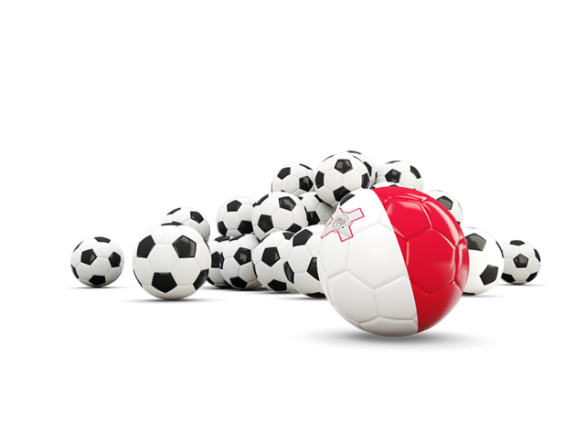 Flag in front of footballs. Download flag icon of Malta at PNG format