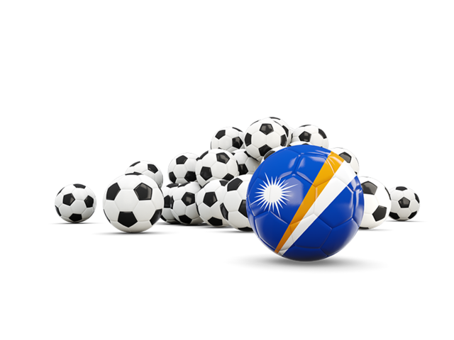 Flag in front of footballs. Download flag icon of Marshall Islands at PNG format