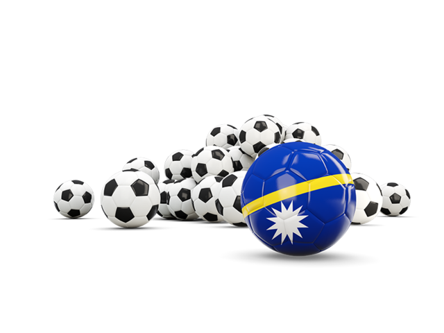 Flag in front of footballs. Download flag icon of Nauru at PNG format