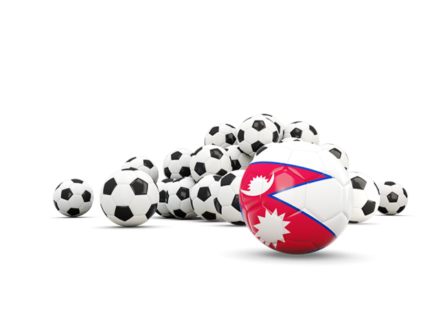 Flag in front of footballs. Download flag icon of Nepal at PNG format