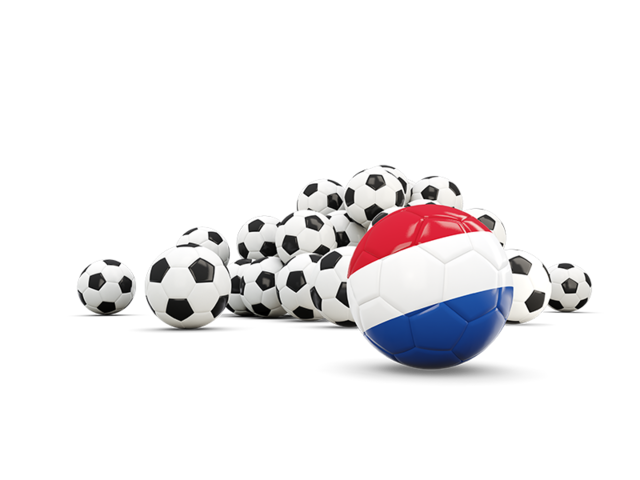 Flag in front of footballs. Download flag icon of Netherlands at PNG format