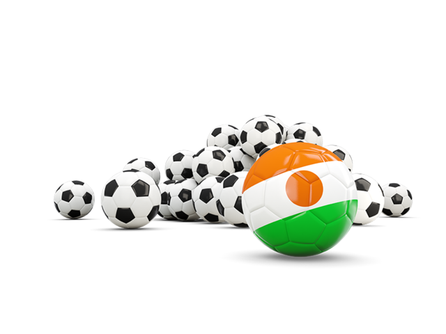 Flag in front of footballs. Download flag icon of Niger at PNG format