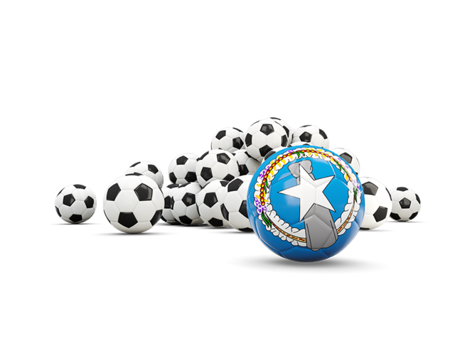 Flag in front of footballs. Download flag icon of Northern Mariana Islands at PNG format