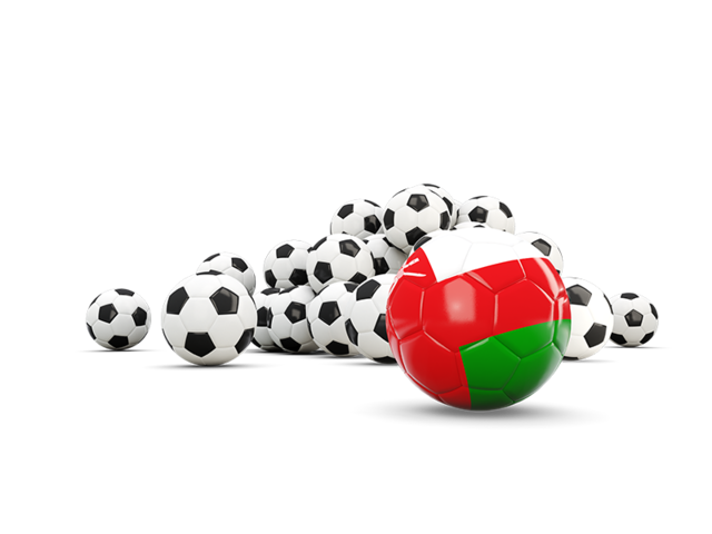 Flag in front of footballs. Download flag icon of Oman at PNG format