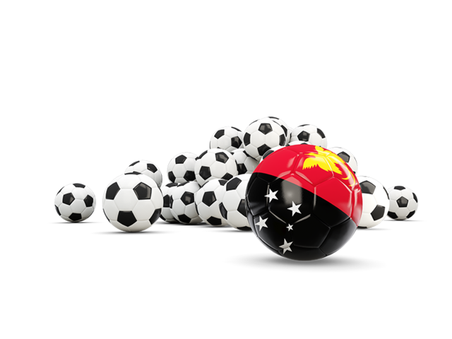 Flag in front of footballs. Download flag icon of Papua New Guinea at PNG format