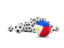 Филиппины. Флаг на фоне футбольных мячей. Скачать иллюстрацию.