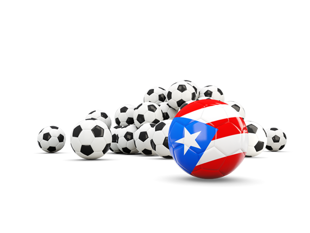 Flag in front of footballs. Download flag icon of Puerto Rico at PNG format
