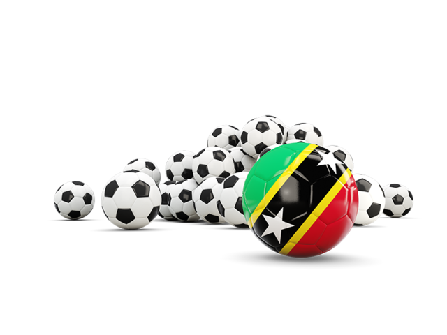 Flag in front of footballs. Download flag icon of Saint Kitts and Nevis at PNG format