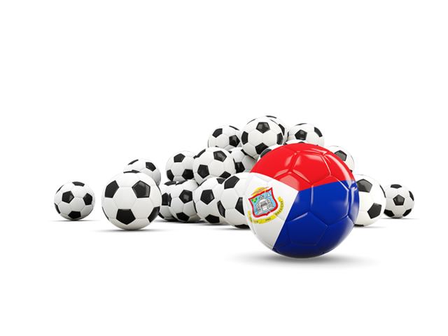 Flag in front of footballs. Download flag icon of Sint Maarten at PNG format