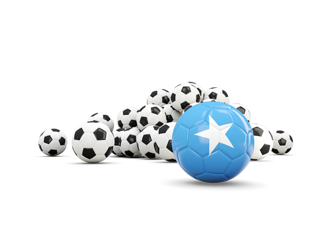 Flag in front of footballs. Download flag icon of Somalia at PNG format