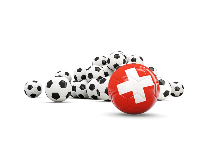 Flag in front of footballs. Download flag icon of Switzerland at PNG format