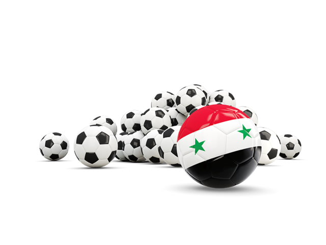 Flag in front of footballs. Download flag icon of Syria at PNG format